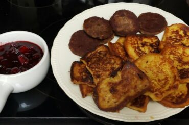 Gourmet French Toast, Sausage and Homemade fruit topping!