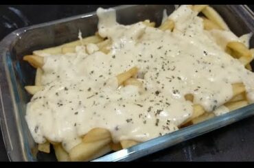 French fries with cheesy white sauce recipe || loaded french fries recipe