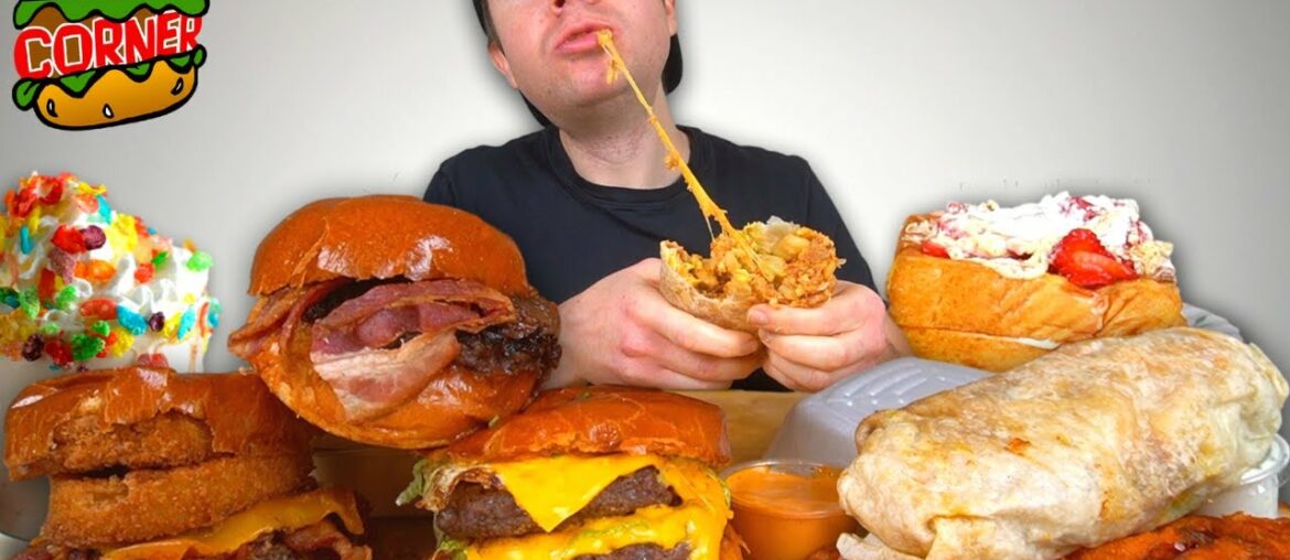 Gourmet CheeseBurgers and Cheesy Breakfast Burrito Mukbang! + Sweet Potato Fries + Gourmet CheeseBurgers and Cheesy Breakfast Burrito Mukbang! + Sweet Potato Fries +