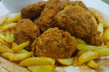 Broasted chicken | French fries | coleslaw salad recipe