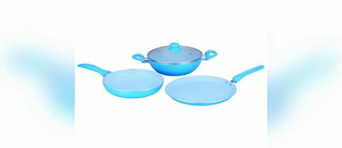 Wonderchef French blossom set-blue/cookware set/fry pan/Nisha's Cafe/Recipes in tamil