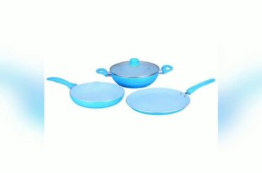 Wonderchef French blossom set-blue/cookware set/fry pan/Nisha's Cafe/Recipes in tamil
