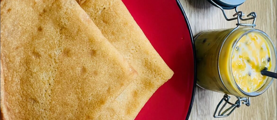 Easy buttery French CREPES RECIPE/ topped with PASSIONFRUIT CURD CREPES RECIPE/ PASSION FRUIT/ Easy buttery French CREPES RECIPE/ topped with PASSIONFRUIT CURD CREPES RECIPE/ PASSION FRUIT/