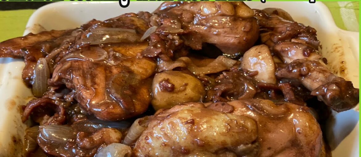 #COOKING CHICKEN WITH RED WINE # FRENCH  DISH #QUICK COQ AU VIN