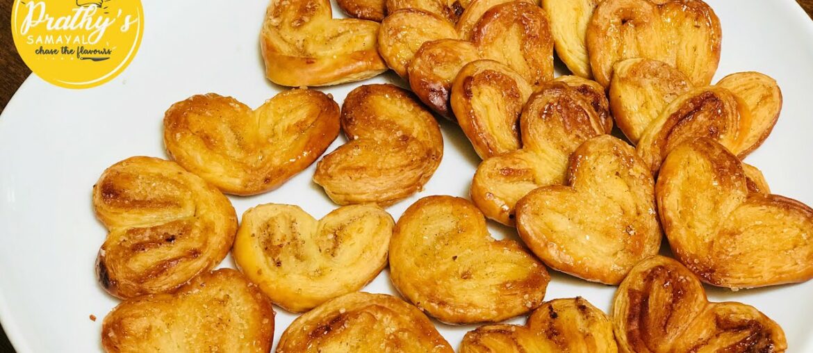 Little hearts Biscuit recipe in Tamil | Palmier /French hearts/Puff pastry cookies -recipe in Tamil Little hearts Biscuit recipe in Tamil | Palmier /French hearts/Puff pastry cookies -recipe in Tamil
