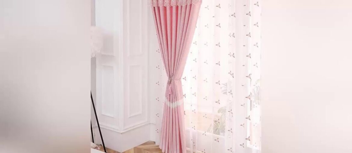 Unboxing Modern Pink Girl Cotton And Hemp Stitching Shading Curtains For Living Dining Room Bedroom