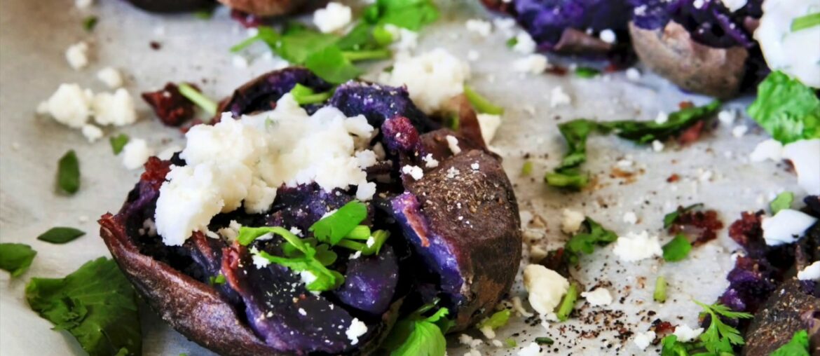 Side Dish Recipe: Smashed Purple Potatoes by Everyday Gourmet with Blakely