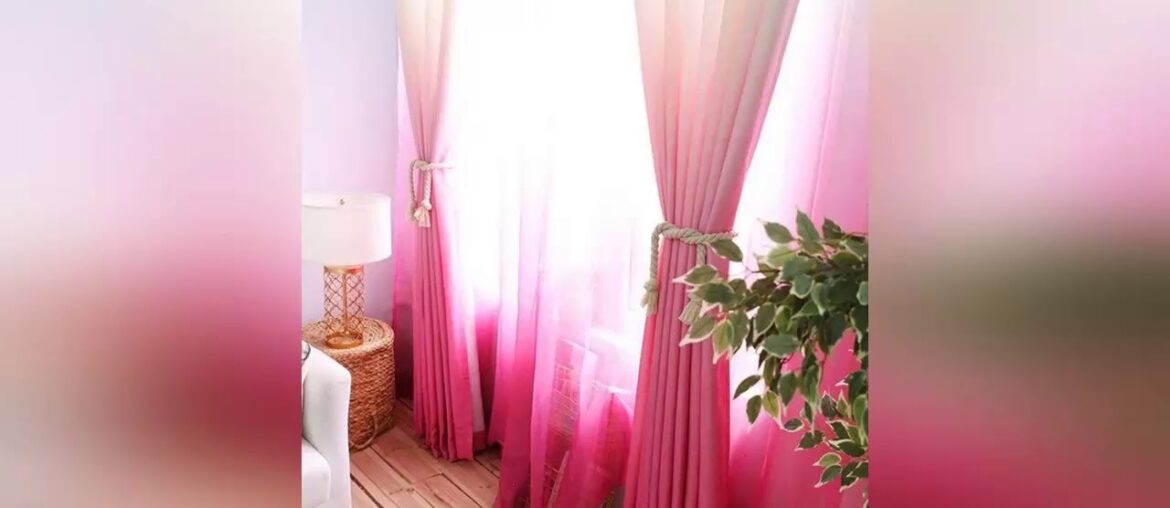 First Impression Dining Room Curtains Tulle Gradient Outdoor Sheer Rose Red Voile Gauze Curtain Liv
