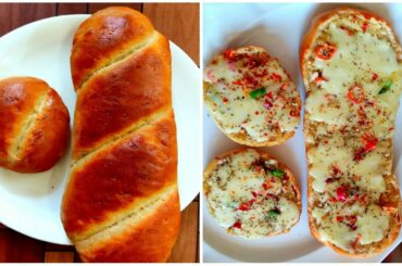 EASY CHEESY GARLIC BREAD || CRUSTY FRENCH GARLIC BREAD || HOMEMADE GARLIC BREAD RECIPE
