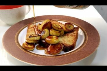 Caramel Banana French Toast with Cappuccino - Yummy Tummy Aarthi