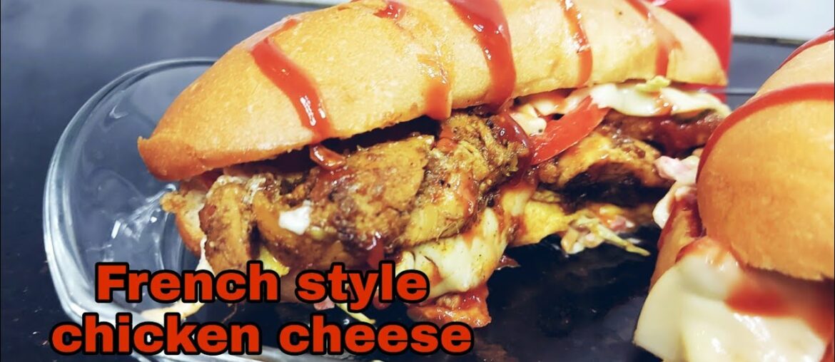 French style chicken cheese burger[how to make] [RECIPE BOOK] [KITCHEN CUT]