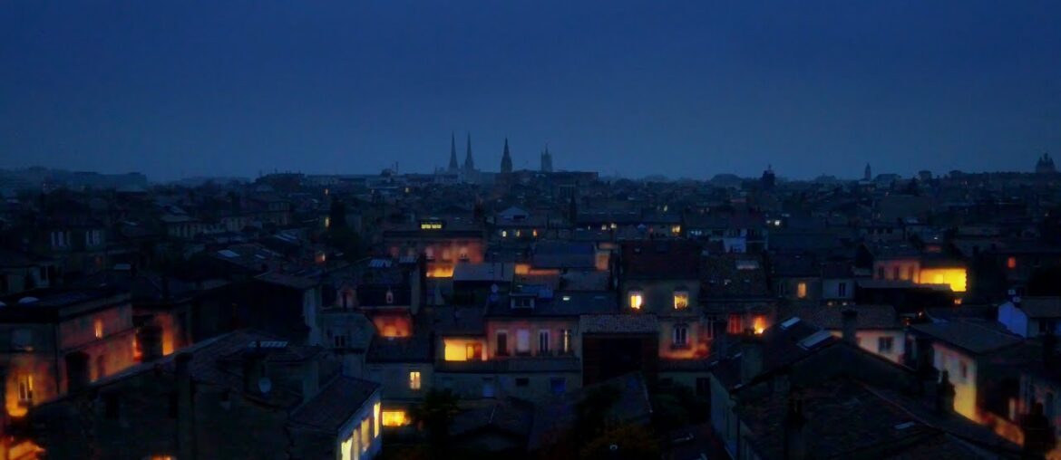 Night Rain Sounds on Southern France City Ambience | City Rain Sounds, Bordeaux | 4k ASMR | Nov 2020