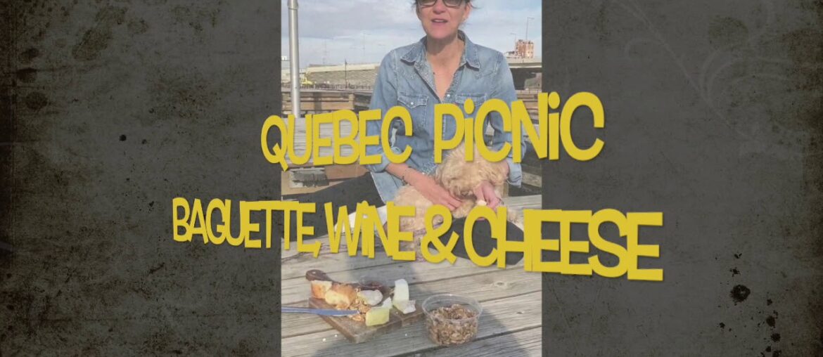 Quebec picnic; baguette, wine & CHEESE,...(my homemade cheeses...lol)