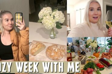 VLOG | Cozy Week | Trader Joe's Haul, Wine + Bachelorette Night, Getting My Hair Dyed, + Cooking