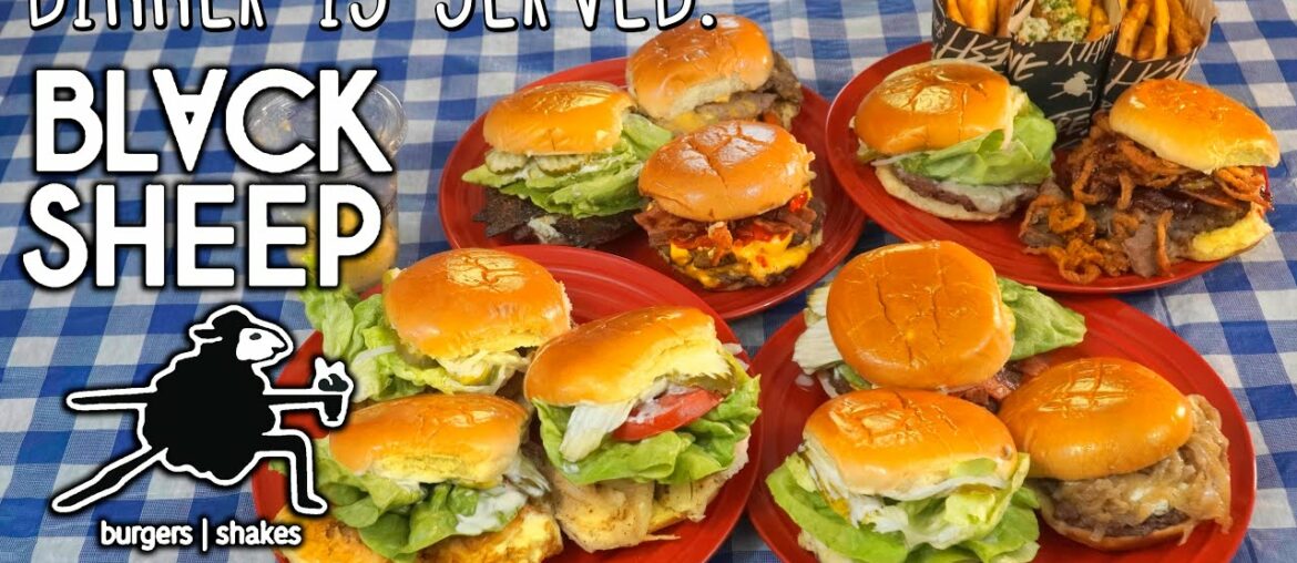 Black Sheep Gourmet Burgers Challenge w/ Truffle Fries and Cookie Dough!! Black Sheep Gourmet Burgers Challenge w/ Truffle Fries and Cookie Dough!!