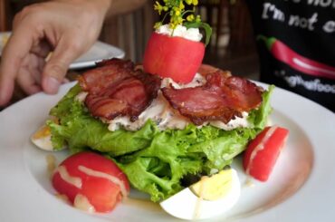 GOURMET French Food in Laos - BUFFALO STEAK TARTARE at L'Elephant in Luang Prabang