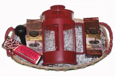 Coffee Lovers Mother's Day Godiva Coffee French Press Gourmet Gift Basket