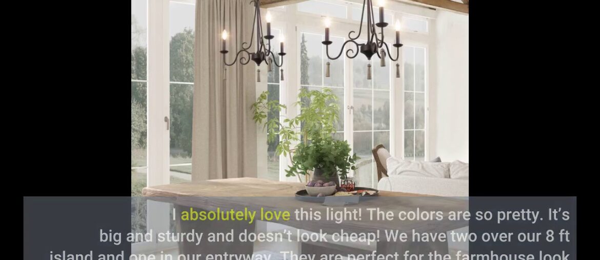 LALUZ Farmhouse Chandeliers for Dining Rooms, 3 Lights Bronze French Country Chandelier, Kitche...