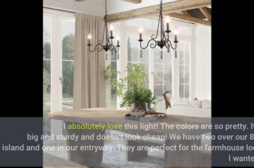 LALUZ Farmhouse Chandeliers for Dining Rooms, 3 Lights Bronze French Country Chandelier, Kitche...