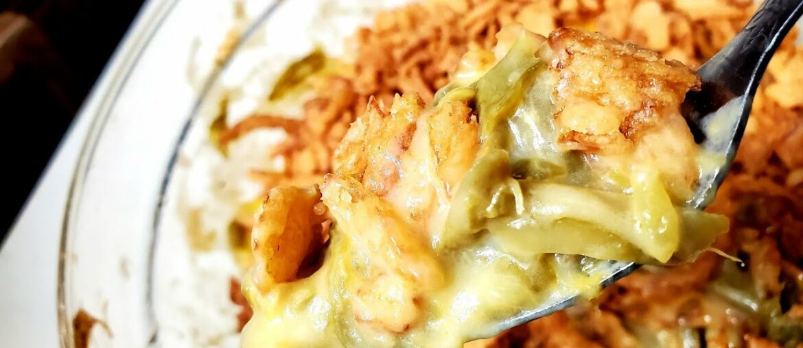 CHEESY GREEN BEAN CASSEROLE! TASTY-SO GOOD! QUICK AND EASY!