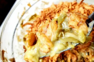 CHEESY GREEN BEAN CASSEROLE! TASTY-SO GOOD! QUICK AND EASY!