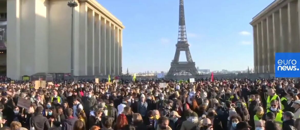 Protest in France against a law that would restrict publishing images of police officers | LIVE