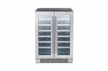 Zephyr Presrv Dual Zone Wine Cooler with Glass French Door. 24 Inch 5.15 cu/ft. Refrigerator for Un