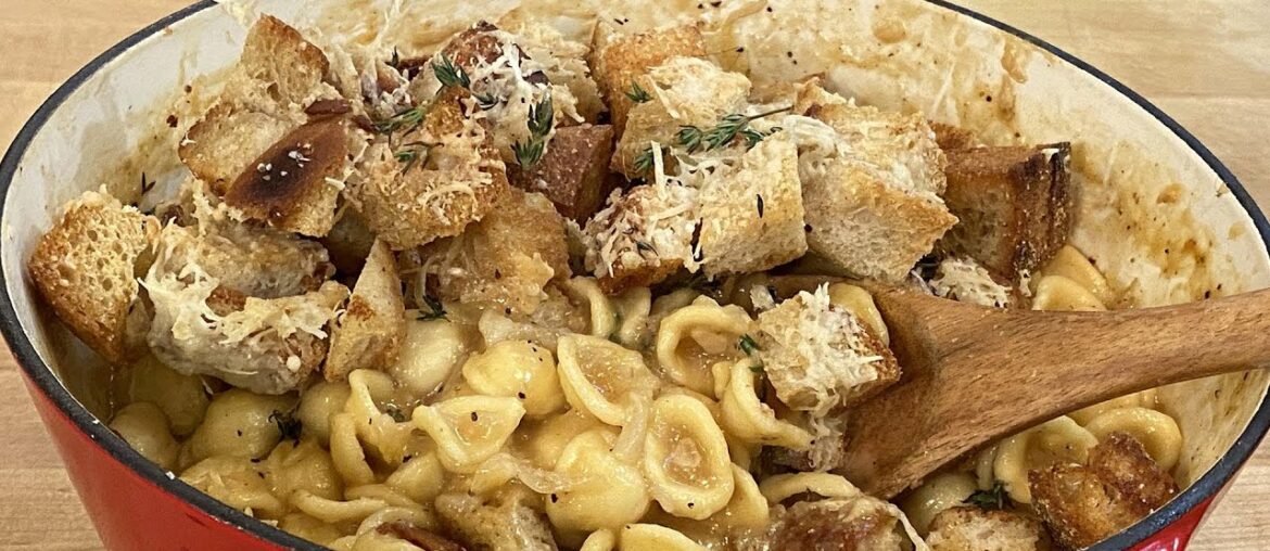 How To Make French Onion Pasta + Cheesy Croutons | One-Pot Recipe | Rachael Ray
