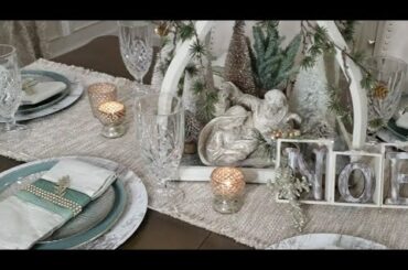 CHRISTMAS TABLE DECOR IDEAS | DECORATE WITH ME | DINING ROOM TABLESCASPE