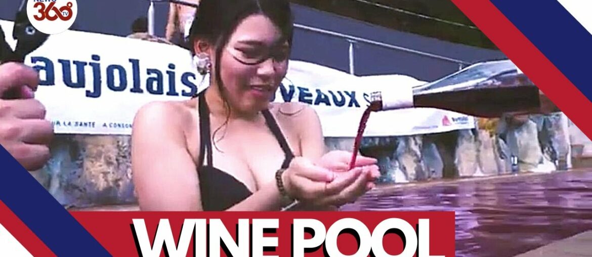 Japan's annual Beaujolais bath | Unique red wine spa- News 360 Tv Japan's annual Beaujolais bath | Unique red wine spa- News 360 Tv