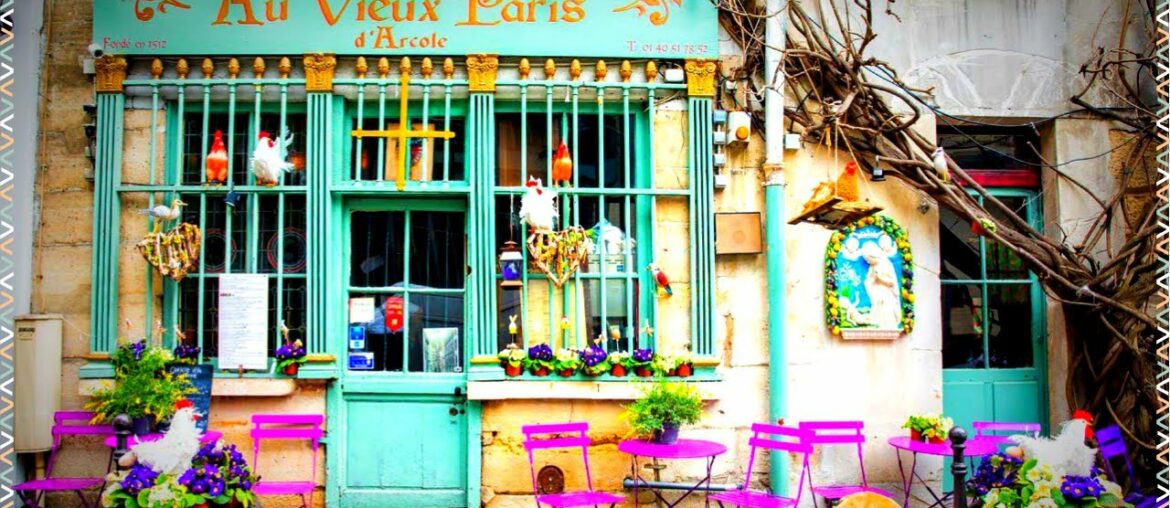 Paris Christmas coffee shop ambience with French conversations