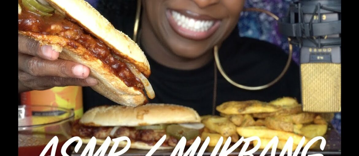 CHOCOLATE GIRL EATS: MCDONALDS McRIB, FRENCH FRIES & MAMBO SAUCE (MUKBANG)