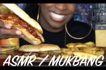 CHOCOLATE GIRL EATS: MCDONALDS McRIB, FRENCH FRIES & MAMBO SAUCE (MUKBANG)