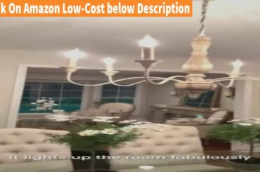 Best LNC French Country Chandeliers Wood 6 Lights Rust Arms for Dining Low Price