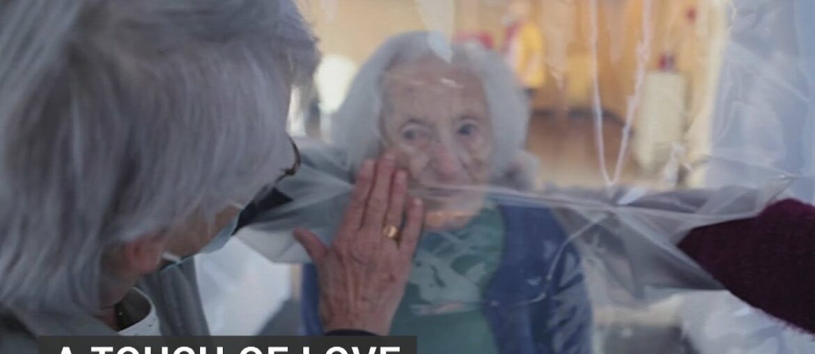 Special bubble allows hugs at care home in France despite Covid-19 pandemic