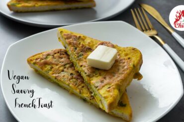 Vegan Savory French toast | French toast without egg | Instant Breakfast recipe | Vegan recipes