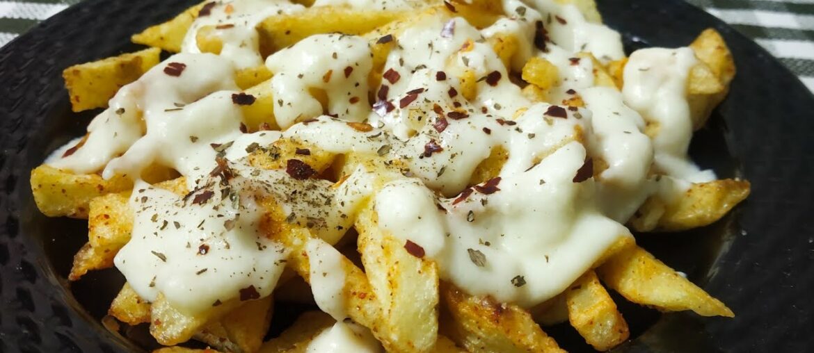 Home-made  French Fries With Cheese Sauce Recipe
