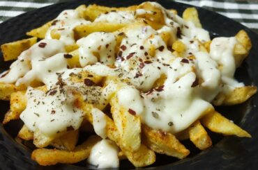 Home-made  French Fries With Cheese Sauce Recipe