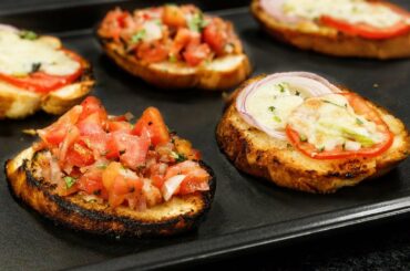 Bruschetta Recipe - Grilled Garlic Bread 2 Ways, Indo Italian Style - CookingShooking