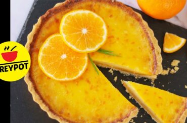 Baked French Orange Tart Recipe | A Citrus Tart dessert recipe with short bread tart shell