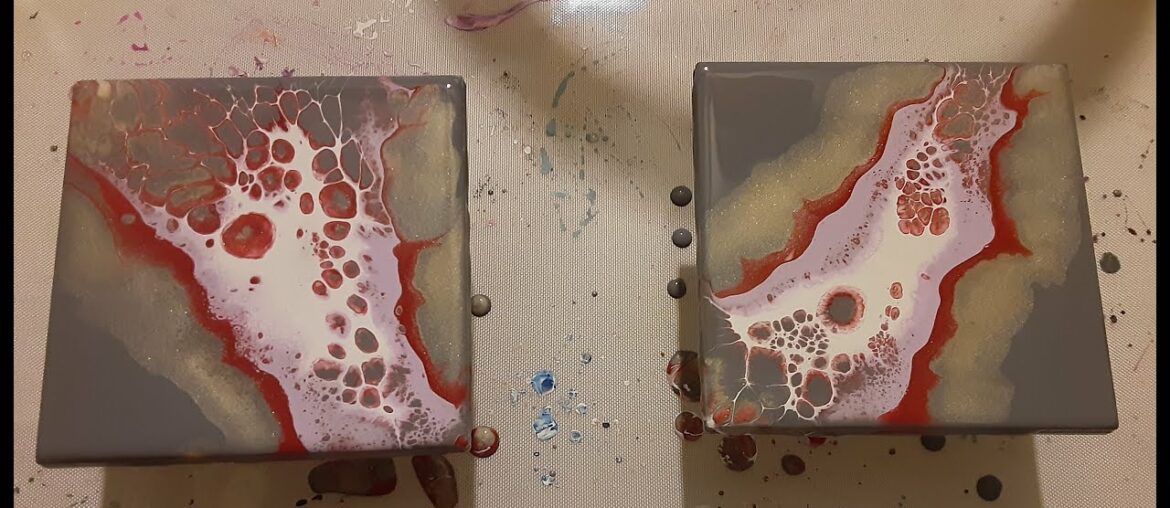 #20-An Awesome Color Combo-Acrylic Pouring on Ceramic Tiles #20-An Awesome Color Combo-Acrylic Pouring on Ceramic Tiles