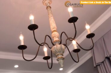 OSAIRUOS Distressed Wood Chandelier Rustic Farmhouse Chandeliers for Dining Room Handmade French Co