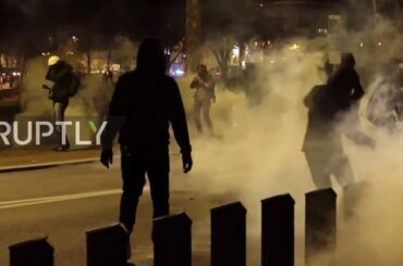France: Police fire water cannon at protesters rallying against security bill in Nantes