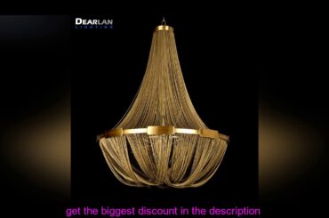 French Empire Chain Chandelier Light Fixture Long Bronze Color Chain Hanging Suspension Lustre Lamp