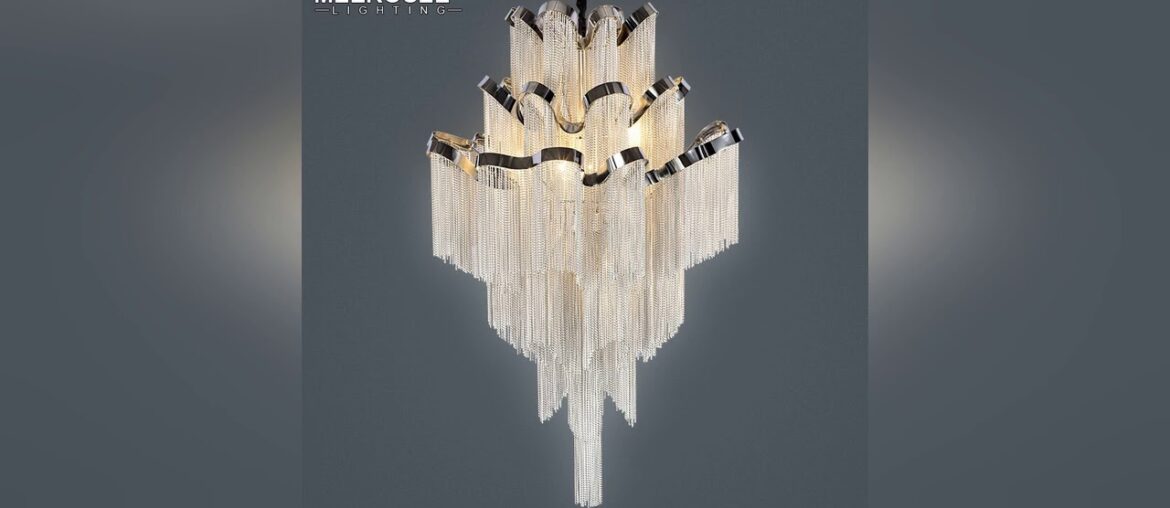 New Arrival Silver Chain Aluminum Chandelier Light Fixture French Empire Chain Chandelier Light Fit