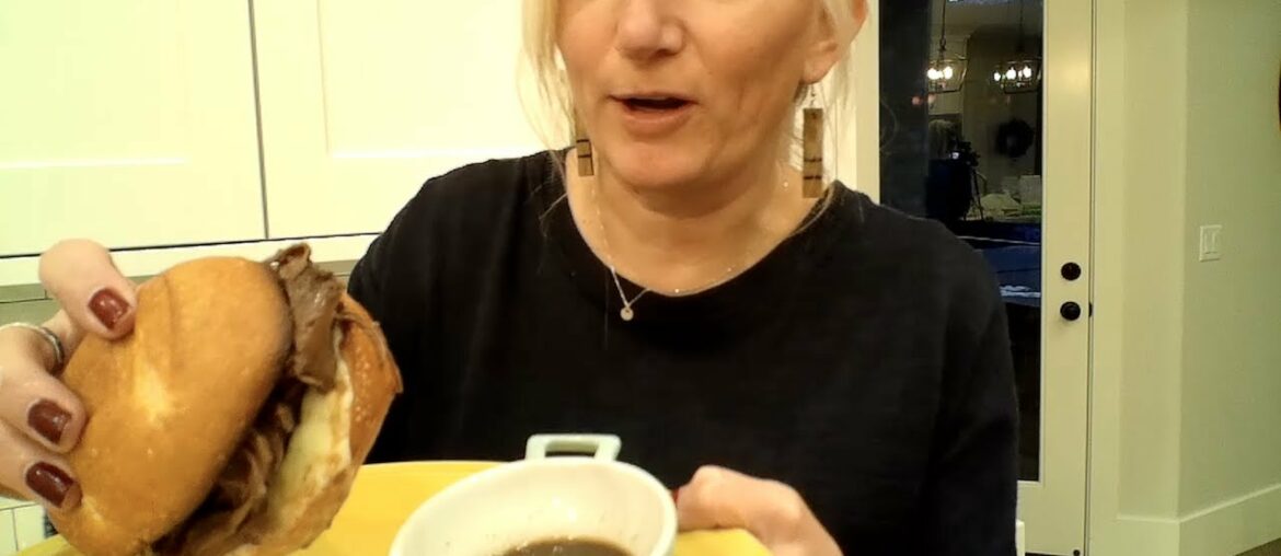 Crock Pot French Dip Sandwich with Au Jus gravy.  I used a venison roast, but you can use beef.