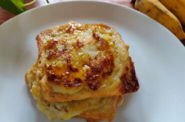 banana bread french toast | instant breakfast recipe for kids #shorts