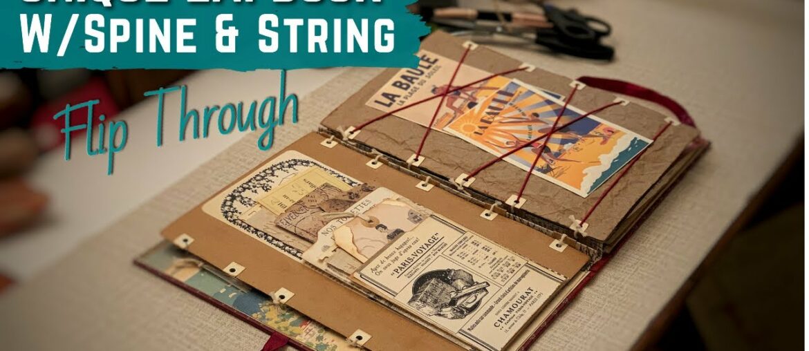 Beautiful Lapbook Journal || Unique String Spine | Genuine Ephemera [Flip Through]