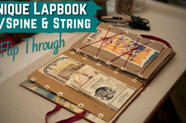 Beautiful Lapbook Journal || Unique String Spine | Genuine Ephemera [Flip Through]