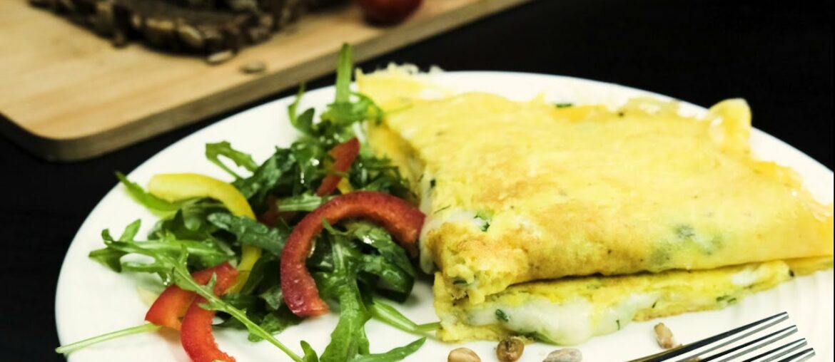 Omelet. With cheese. French. The most delicate recipe. Best breakfas Omelet. With cheese. French. The most delicate recipe. Best breakfas